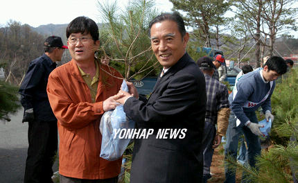 영월 관음송 후계목 나눠주기