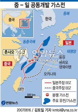중-일, 동중국해 아스나로 가스전 개발 포기