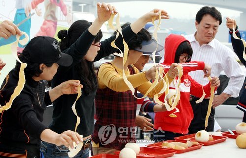 남양주 먹골배 길게 깎기