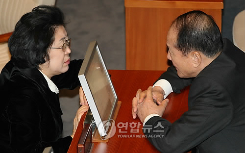 한나라당 지도부 대화