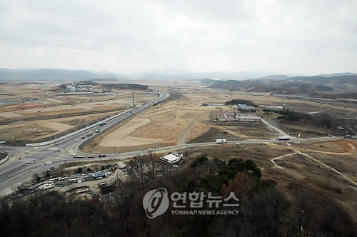 전망대서 바라 본 행정도시 건설 현장