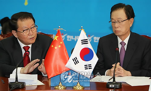 리장춘 만난 박희태 대표