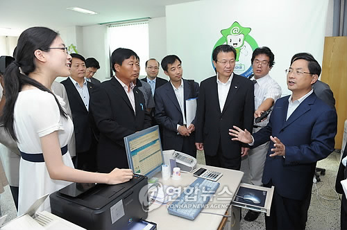 中 상무부 대표단 원주 황둔.송계마을 방문