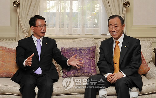 반기문UN사무총장, 김형오 의장과 환담