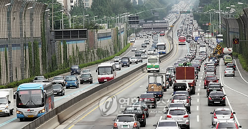 고속도로 정체 시작