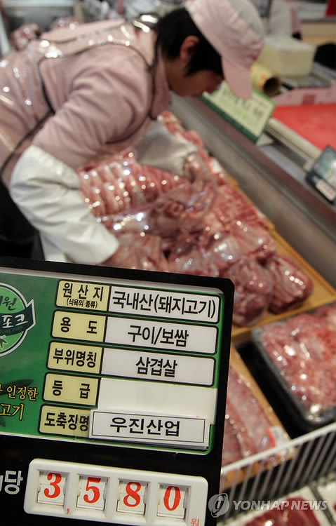 삼겹살 한 근이 2만원이 넘는다!