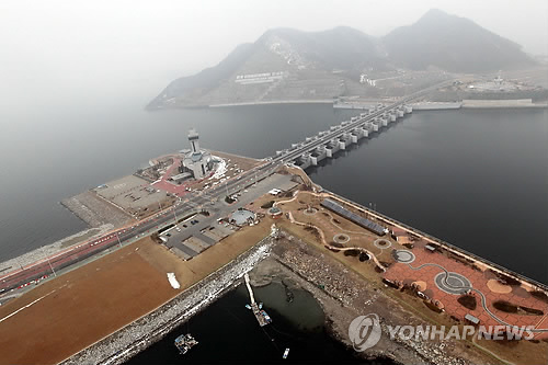하늘에서 바라본 새만금방조제