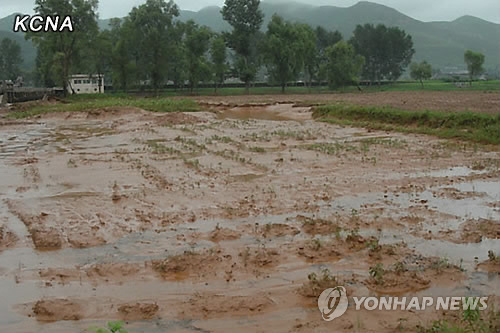 가옥·논밭 침수…북한 수해현장 모습