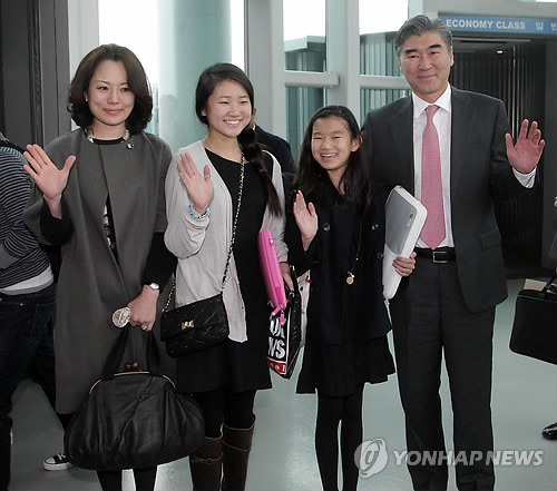 한국 도착한 성김 주한 미국대사