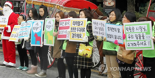 청계천 관광 마차 보이콧 캠페인