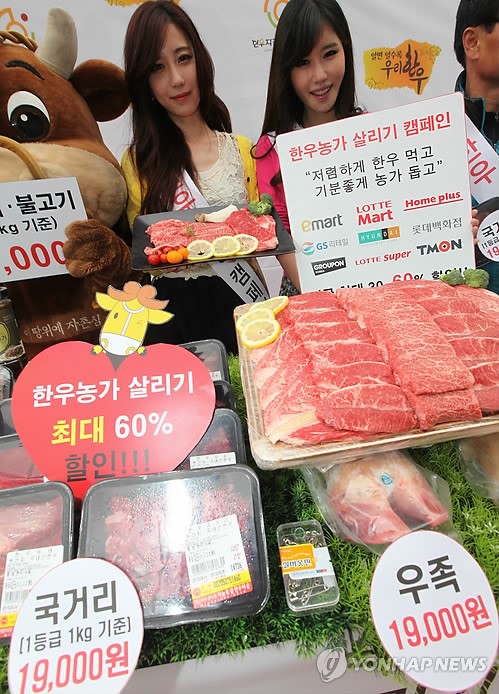 청계광장 농가 살리기 한우장터