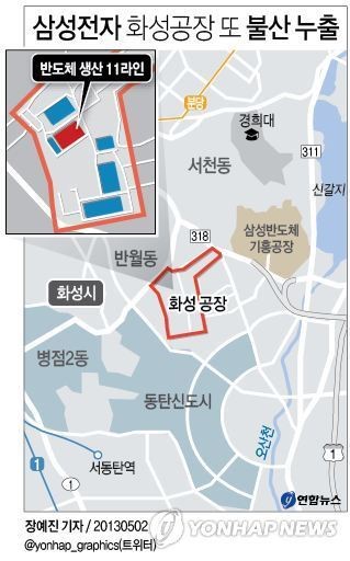 삼성전자 화성사업장 또 불산 누출…3명 경상(3보)