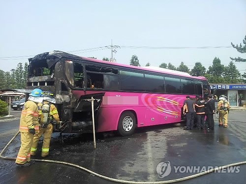 제주서 관광버스 화재