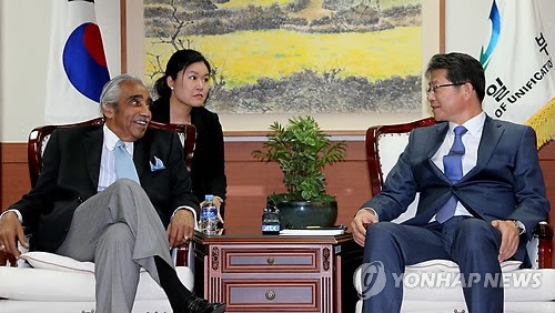 통일부 장관, 찰스 랭글 미 하원의원 접견