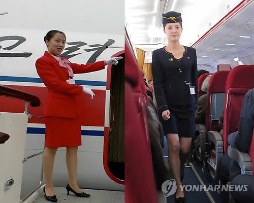 北 고려항공 새 승무원 유니폼 눈길…여성미 강조