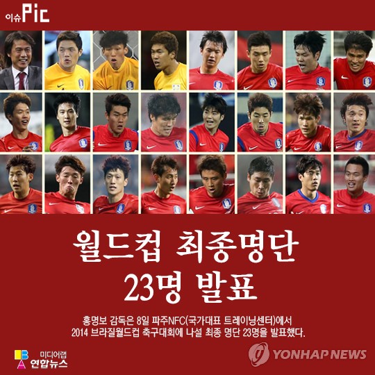 <이슈픽> 월드컵 최종명단 23명 발표