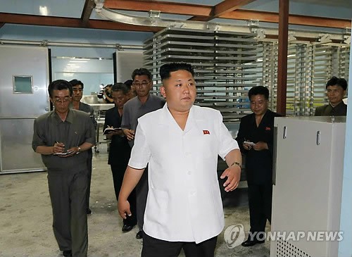北 김정은, 새로 건설된 수산물가공공장 시찰