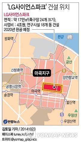 <그래픽> LG사이언스파크 건설 위치