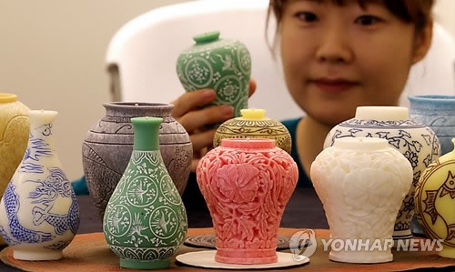 도자기 모양의 향초