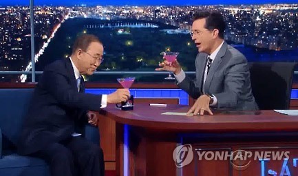 TV 토크쇼에서도 난민 문제 강조한 반기문 유엔 사무총장