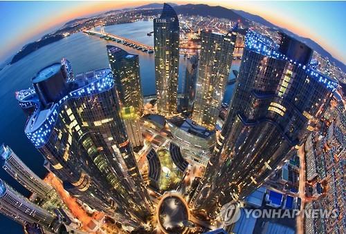 화려한 해운대 마린시티 야경