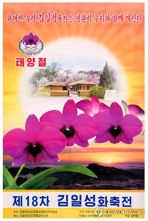 北, 태양절 맞이 김일성화축전 선전화