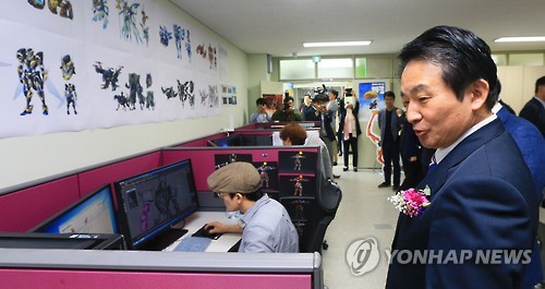 아시아CGI센터 둘러보는 원희룡 지사