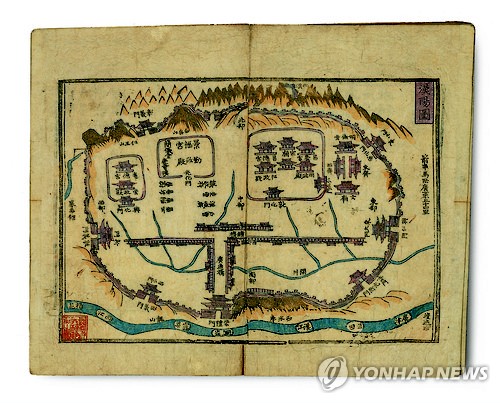 도성의 구조를 보여주는 한양도