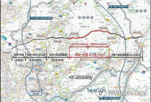 국지도 98호선 남양주 오남∼수동 도로 위치도