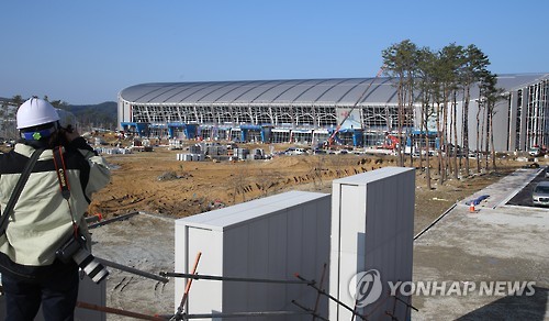 평창올림픽 스피드 스케이팅 경기장 공사 한창