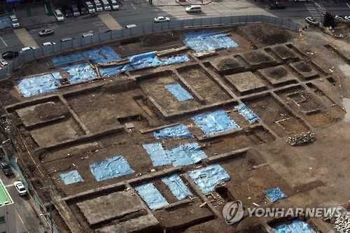 하늘에서 내려다본 전라감영 복원 터
