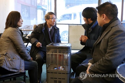 정운찬, 가로수협동조합원들과 간담회