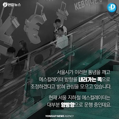 [카드뉴스] 에스컬레이터 상행 줄이고 하행 늘린다…어떻게 생각하나요