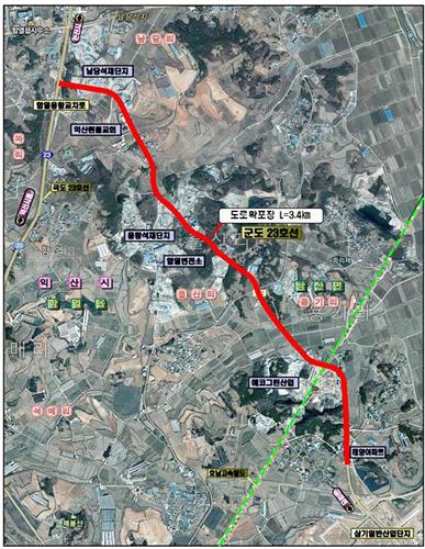 익산 제3산단∼함열교차로 내년까지 4차로로 확장