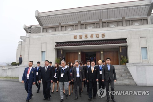 남북 태권도 시범단, 태권도 성지관 방문