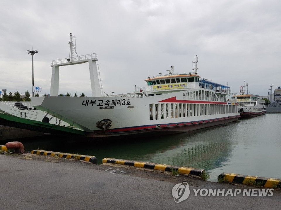 인천 내항으로 피항한 여객선