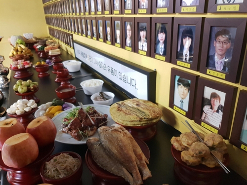 고공에서, 길바닥에서 합동차례…세월호 유족 5번째 추석나기(종합)