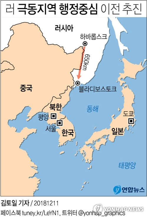 러, 극동지역 행정중심 하바롭스크→블라디보스토크 이전 추진