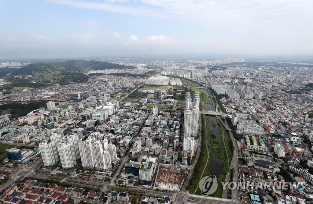 상공에서 내려다본 전주 시내