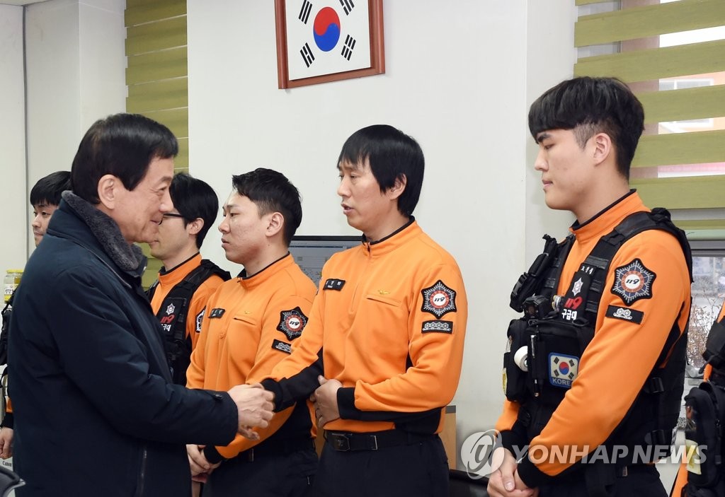 119안전센터 방문한 진영 장관