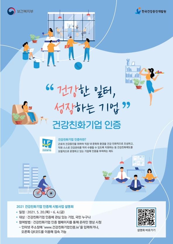 건강한 일터 만든다…건강친화기업 인증제 시범사업 기업 모집