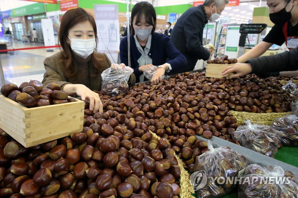 농협하나로마트, 충남 공주 옥광밤 판매