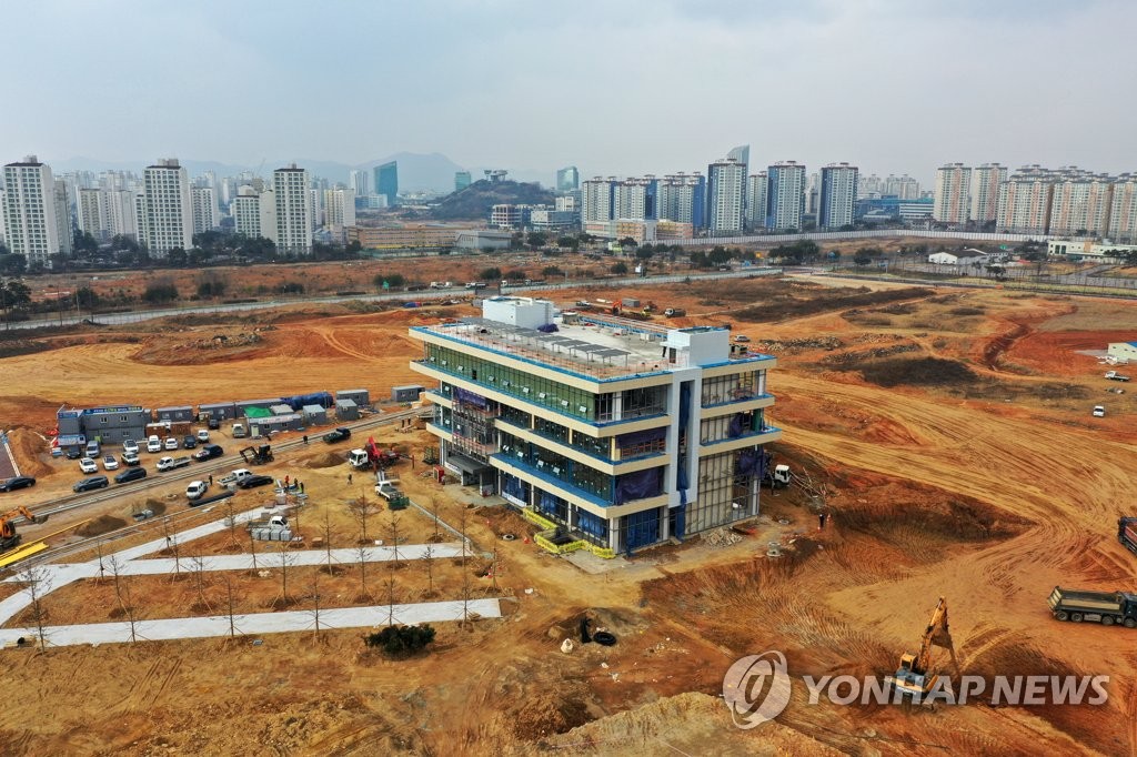 나주혁신도시에 들어서는 한국에너지공과대학 공사현장