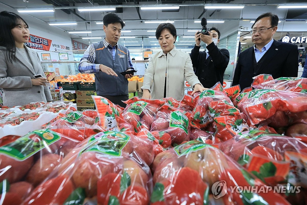 농축산물 할인 현장 점검하는 송미령 장관