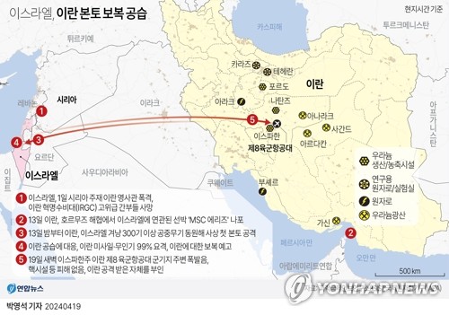 [그래픽] 이스라엘, 이란 본토 보복 공격