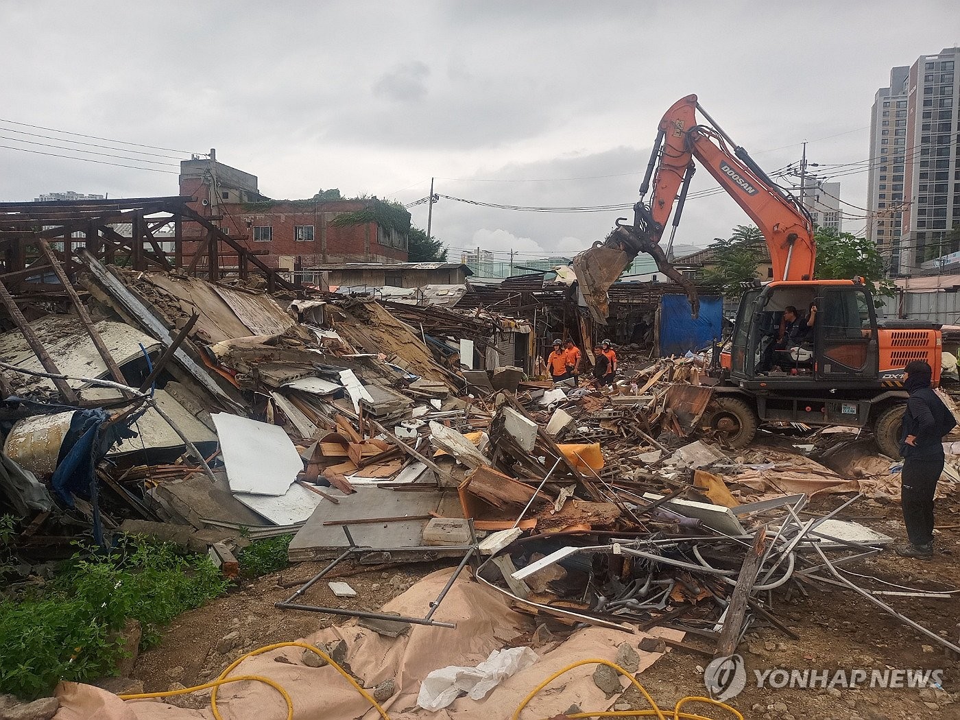 성남 성호시장 재개발구역 매몰 사고 현장