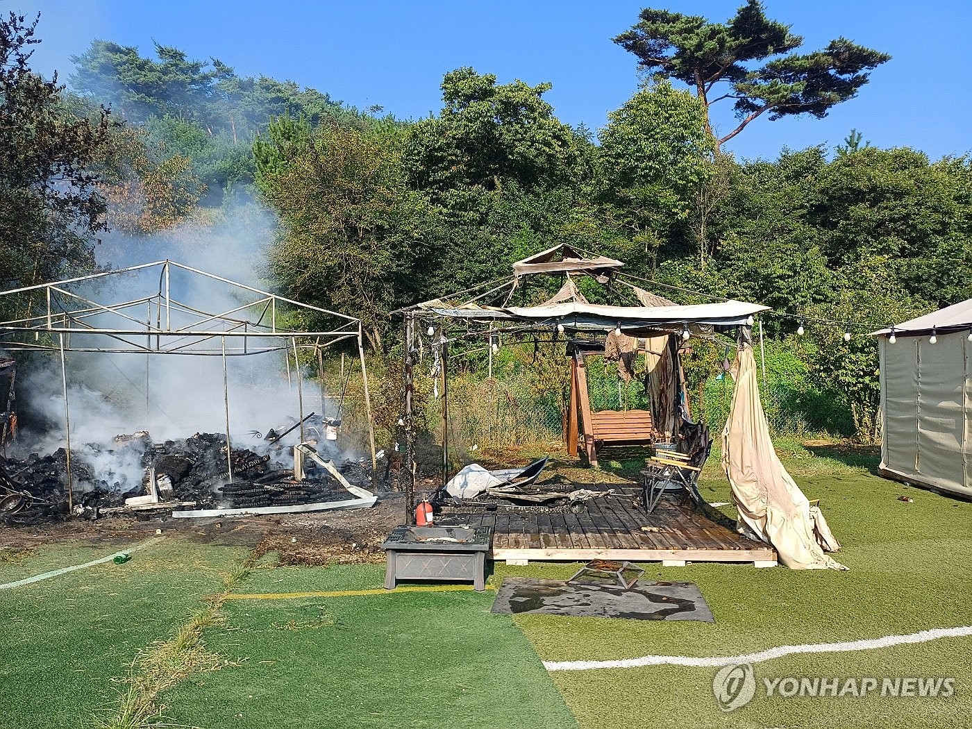 불 난 글램핑장