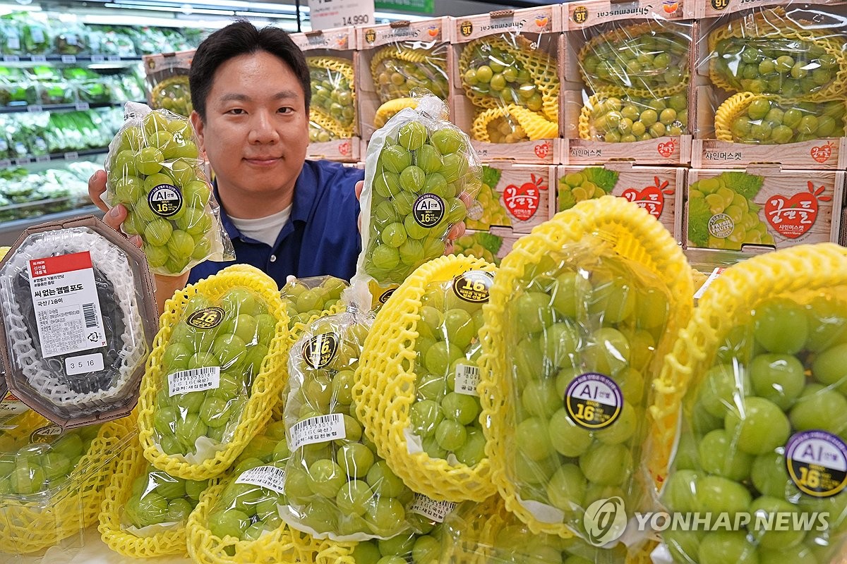 롯데마트, AI선별 샤인머스켓 유통사 최초 판매
