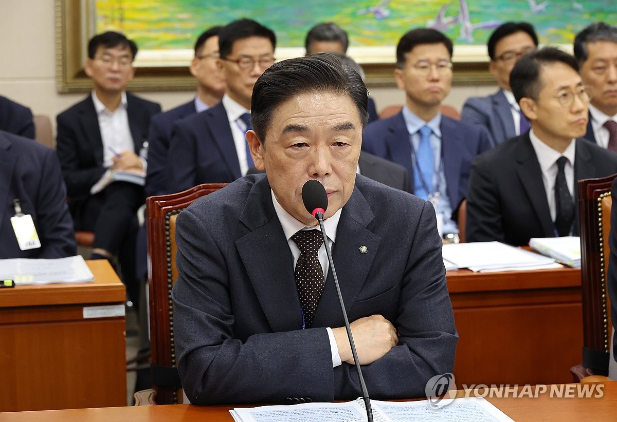 의원 질의 경청하는 김형석 독립기념관장