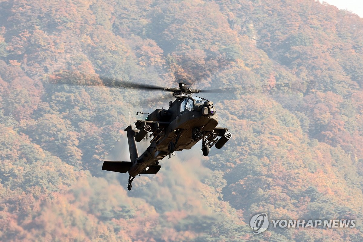 한미연합 아파치 실사격 훈련